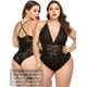 thumbnail image 4 of Lencería de entrepierna para mujer, body de encaje sexy con escote en V profundo, picardías de encaje de una pieza Adepaton WRMH-261-1, 4 of 6