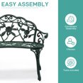thumbnail image 4 of Ktaxon Outdoor Patio Park Garden Bench Courtyard Leisure Rose Cast Aluminum, Outdoor Loveset, Antique Green, 4 of 11