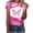 #4 Pink, variant on Lolmot Plus Size Tops for Women Casual Summer Breast Cancer Awareness Shirt Pink Ribbon Print Short Sleeve Crewneck Tops