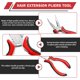 thumbnail image 4 of Mini alicates para extensiones de cabello con punta en I de 3 orificios para micro extensiones de cabello nano, herramienta de apertura y extracción (negro-rojo), 4 of 6