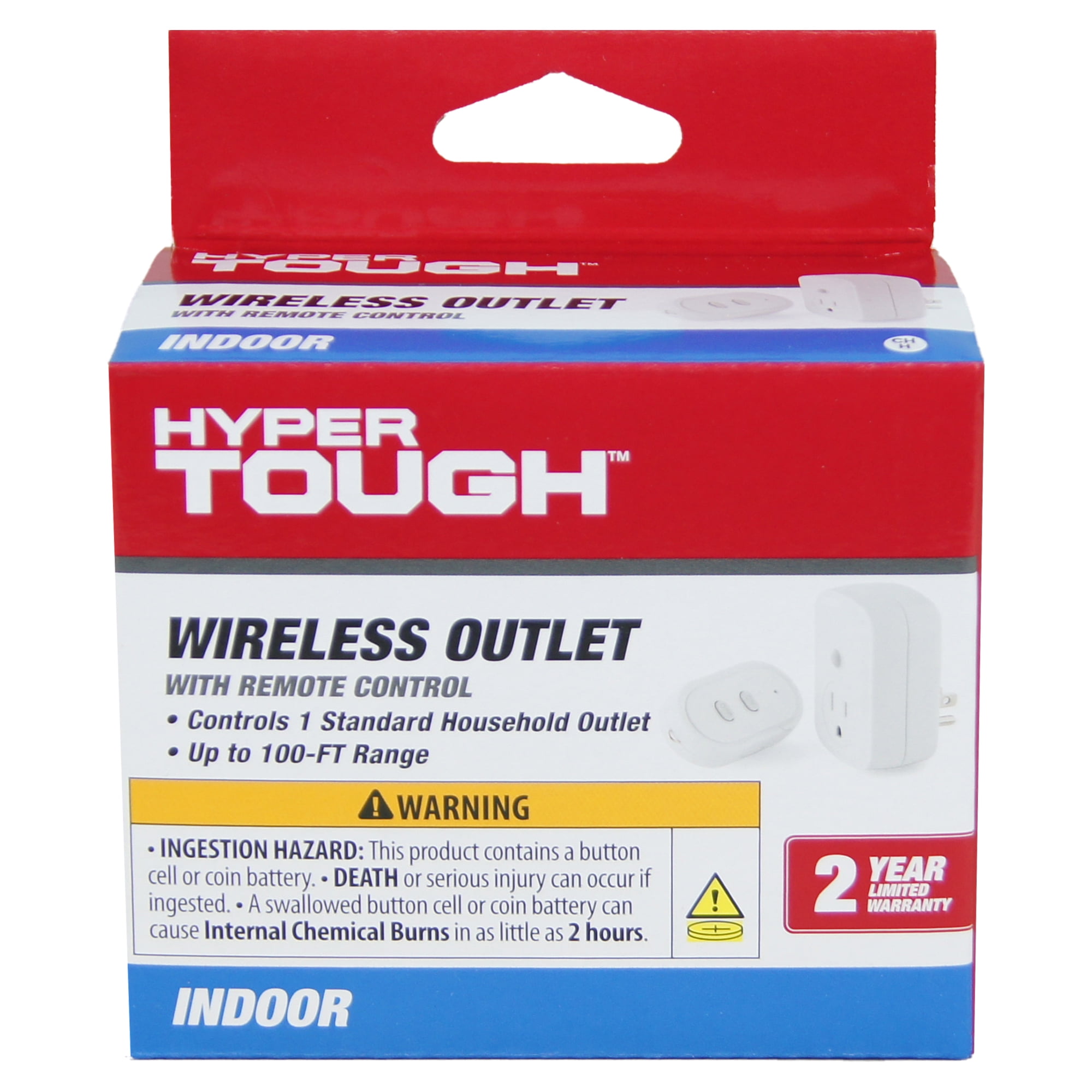 Hyper Tough Indoor 1-Outlet Wireless Remote Control, White