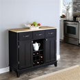 thumbnail image 3 of Pemberly Row Modern 3 Drawer Hardwood Top Large Buffet in Black, 3 of 3