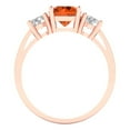 thumbnail image 4 of Three-Stone Engagement Ring for Women - 1.5ct Simulated Ruby in 18K Rose Gold Promise Ring, 4 of 6