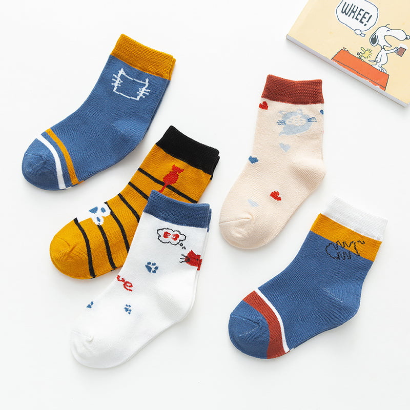 Looching 6 Pairs Cute Non Skid Cotton Animal Ankle Crew Socks for Toddler Baby Boy Girls