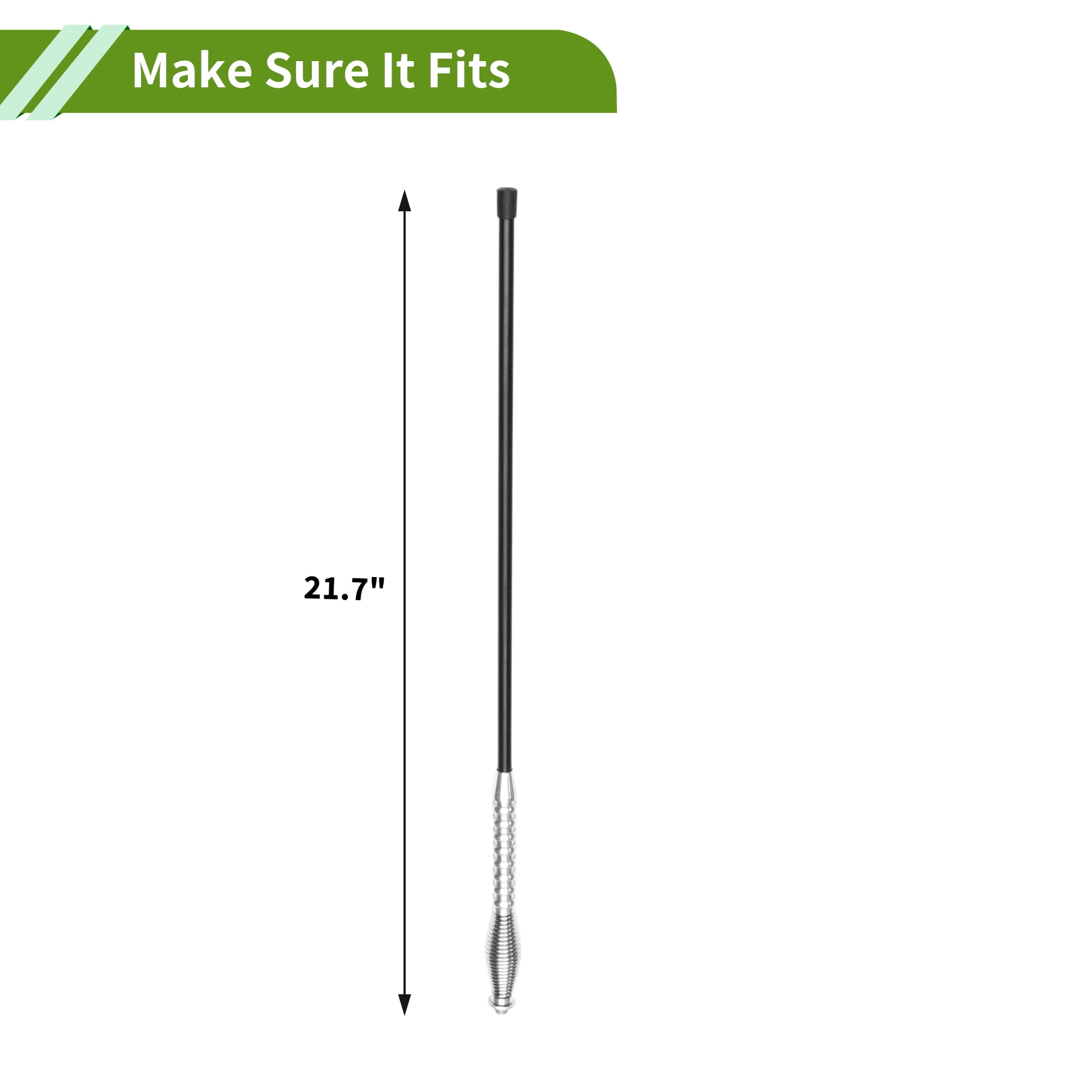 Unique Bargains Universal 17.7" Clipped Dummy Antenna Black Silver 21.7"