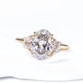 thumbnail image 4 of 968 Sterling Silver 3-Stone Oval & Half Moon Shape Lab Created Moissanite & Diamond Engagement Ring for Her - Elegant, Sparkling Jewelry for Special Moments, 4 of 6
