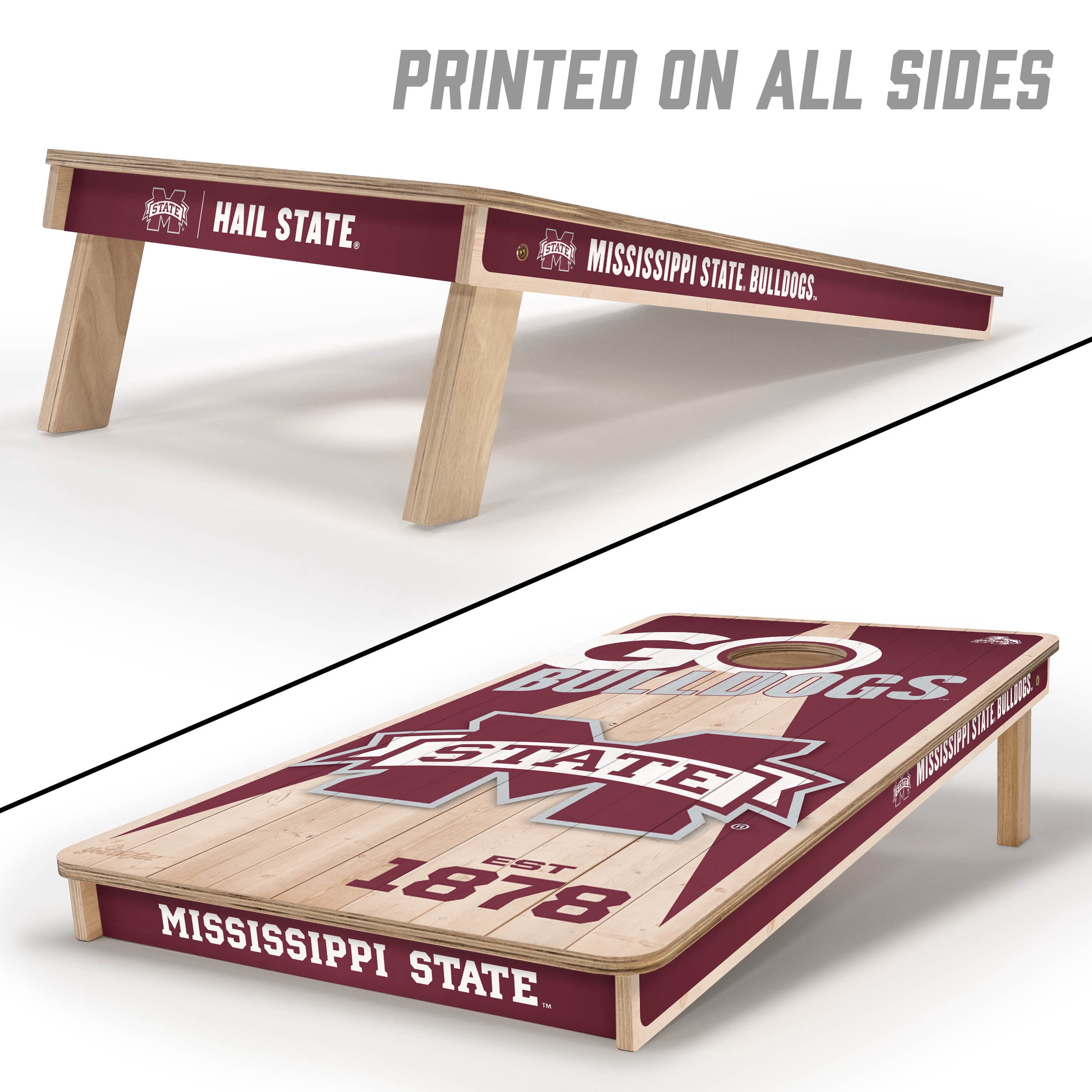 YouTheFan NCAA Mississippi State Bulldogs 2' x 4' Cornhole Game No Bags