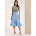 thumbnail image 3 of DARING DIVA Women's Mermaid Work High Waist Elegant Midi Fishtail Skirt XL Blue, 3 of 6