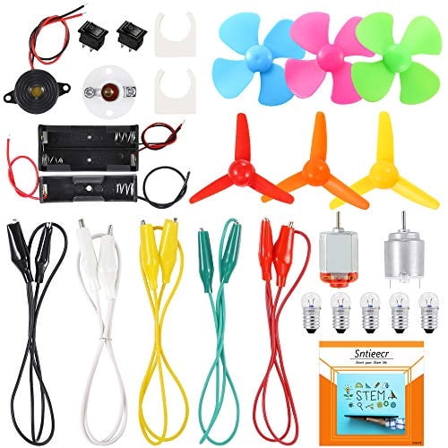 Sntieecr Kit de motor de circuito eléctrico, experimento científico Kits educativos de aprendizaje Montessori Set para niños DIY Proyecto de ingeniería STEM