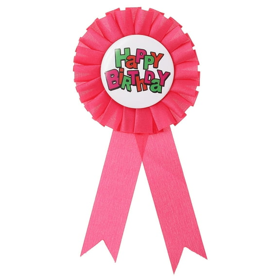 Uxcell Birthday Award Ribbon, 6" Award Ribbon Brooch Birthday Badge Ribbon for Celebration Party, Rose Red