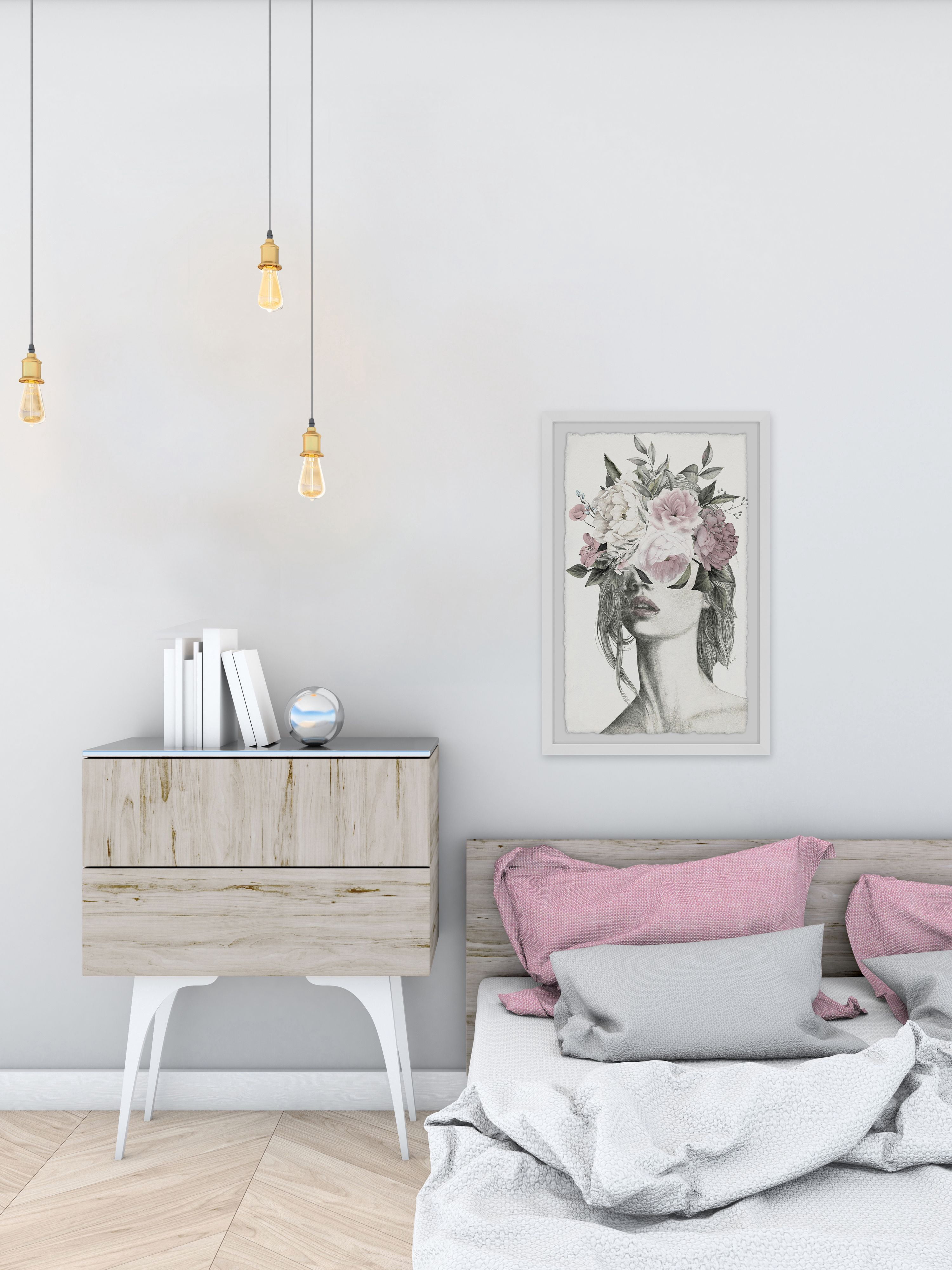 Marmont Hill Smokey Flower Crown Framed Wall Art