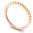 thumbnail image 2 of 0.57 ct Brilliant Round Cut Simulated Yellow Diamond 14k Rose Gold Stackable Band SZ 10, 2 of 6