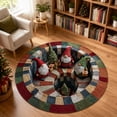 thumbnail image 5 of Christmas 3D Rug,Optical Illusion Round Area Mat, Decorative Deep Vortex Illusion Rug With Depth Pattern,Funny Santa Claus Non-Slip Mats,For Living Room & Bedroom Christmas Decor (A,55.12"), 5 of 8