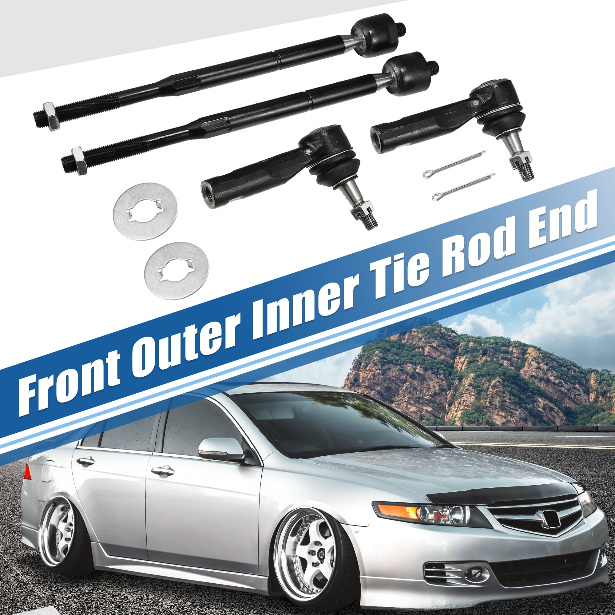 4pcs Front Inner Outer Tie Rod End Links Steering Tie Rod ES800030 EV80445 for Chevrolet for Pontiac