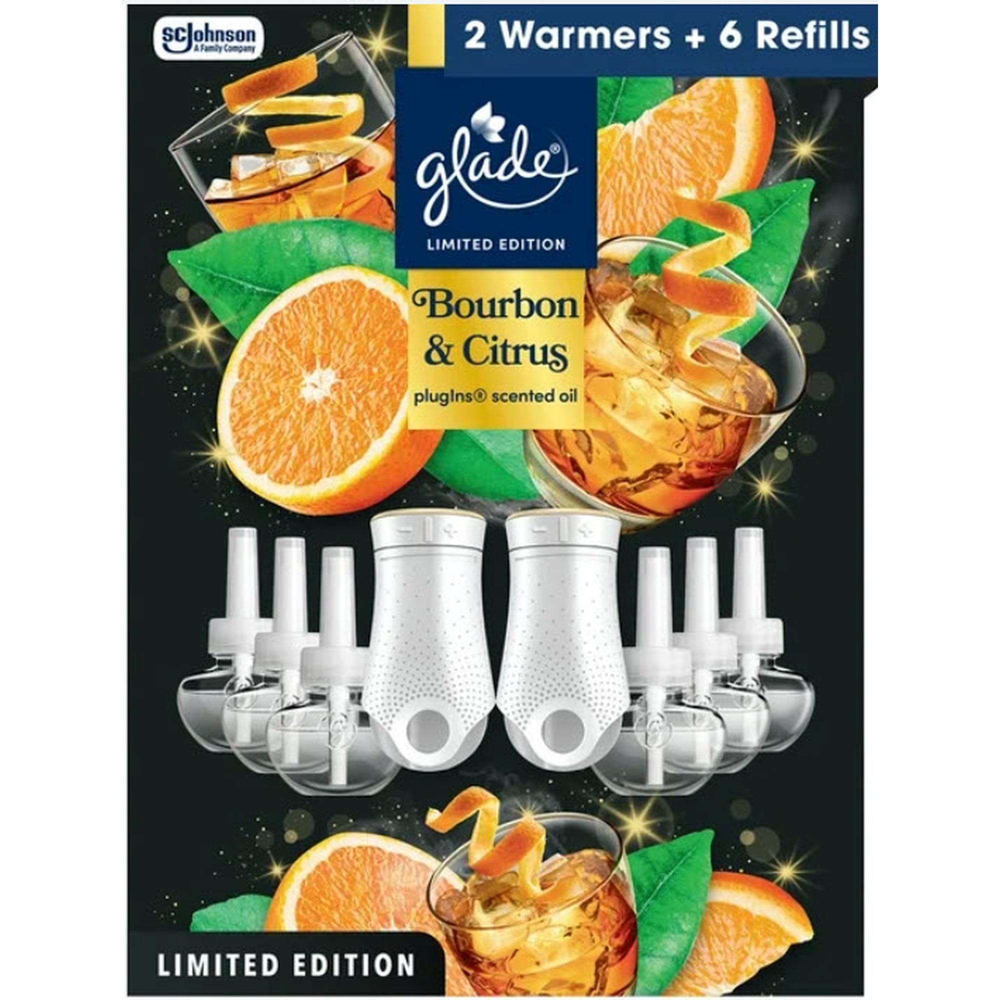 Glade PlugIns Warmers & Refills, Bourbon & Citrus, 8 Count Pack