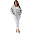 thumbnail image 3 of DARING DIVA Women's Plus Tweed Blazer Jacket Notched Lapel Business White 3X, 3 of 6