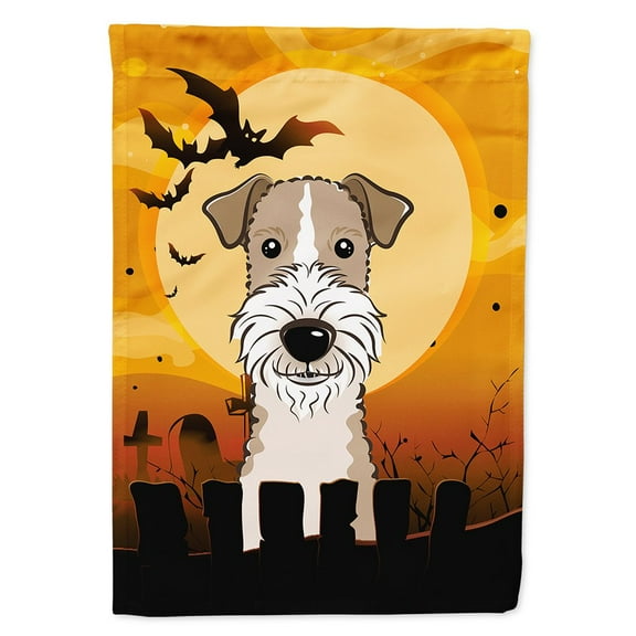 Caroline's Treasures BB1805CHF Halloween Wire Haired Fox Terrier Flag Canvas House Size , Large, multicolor