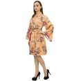 thumbnail image 3 of Bimba Women's Bridesmaid Short Kimono Robe Floral Printed Nightwear Wrap - 4, 3 of 5
