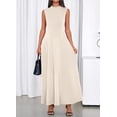 thumbnail image 3 of BTFBM Summer Dresses for Women Mock Neck Sleeveless High Waist Flowy Aline Maxi Spring Wedding Guest Dress Cocktail, 3 of 9