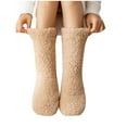 thumbnail image 2 of Fewfanhot Women's Fuzzy Double-Layer Thickening Long Slippers Winter Socks - Solid Color,Indoor Shoes,Socks for Indoor and Outdoor, 2 of 3