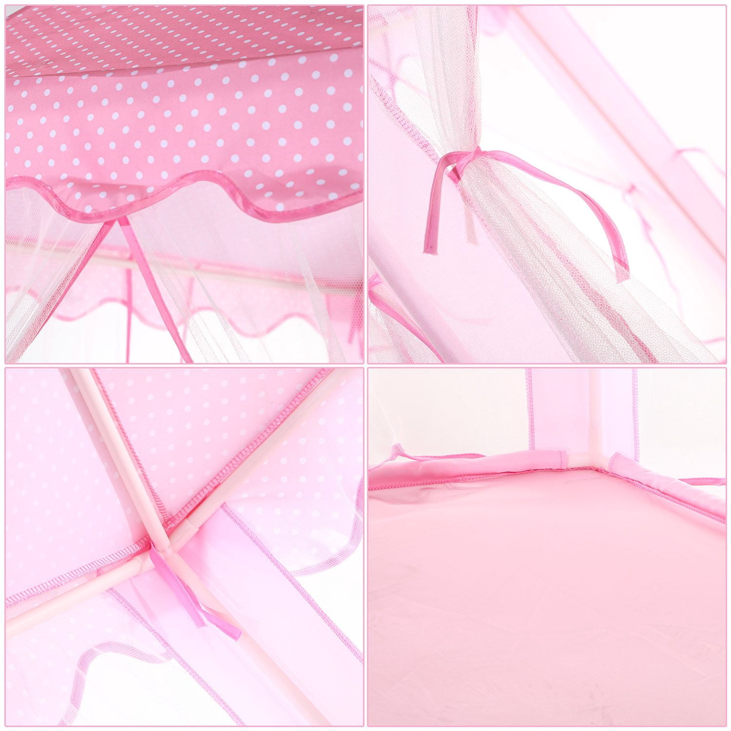 Princess Play Tent for Girls, Large Castle Playhouse with 6 Breathable Mesh Doors, Indoor Outdoor Play Tent for Backyard Garden Party, Sturdy Structure Easy Assembly, Gift for Kids Birthday
