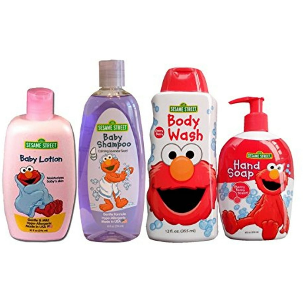 Sesame Street Elmo Bed & Bath Gift Set Night Time Lotion, Hand Soap