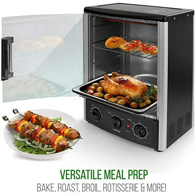 Nutrichef Upgraded Multi-Function Rotisserie Oven - Vertical Countertop  Oven with Bake, Turkey Thanksgiving, Broil Roasting Kebab Rack with  Adjustable