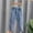Blue, variant on OGLCCG Toddler Girls Jeans Kids Elastic Waist Straight Leg Denim Pants with Pockets Casual Stretch Long Trousers 2-6 Years