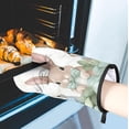 thumbnail image 5 of Easter Cute Bunny Oven Mitts and Pot Holders Set of 2, Eucalyptus Leaf Heat Resistant Oven Mitts Kitchen Oven Glove for Cooking, Baking, 5 of 6