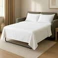 thumbnail image 2 of 4 Piece Sleeper Sofa Bed Sheet Set 100% Egyptian Cotton 800 Thread Count Twin Size Sleeper Sofa (36" x 72") Inch Fits Mattresses Up to 5" Drop - White Solid, 2 of 7