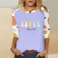 thumbnail image 2 of Inverlee Easter Shirts for Women Funny Bunny Eggs Graphic Tees Active 3/4 Sleeve T Shirts Blouses Workout Crewneck Festival Styles Tops, 2 of 6