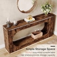thumbnail image 5 of Tribesigns 63" Console Table, Wood Narrow Sofa Table with 2-Tier Shelf for Living Room, Brown, 5 of 5