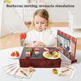 thumbnail image 1 of Juguetes de madera con simulación de alimentos, juego de simulación con vajilla, juguetes educativos para niños, 1 of 4