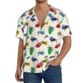thumbnail image 3 of Xecao offers the Cartoon Sea Turtle for Men's Casual Short-sleeved Shirt, a button-up collared shirt with a pocket, perfect for beach vacations and yacht travel in the Medium size., 3 of 7