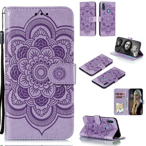 For Galaxy A11 Mandala Embossing Pattern Horizontal Flip PU Leather Case with Holder & Card Slots