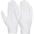thumbnail image 1 of White Cotton Gloves, 6 Pairs Cotton Gloves Large Cloth Gloves for Women Dry Hands Eczema Moisturizing Serving Archival Cleaning Coin Jewelry Silver Costume Inspection, 1 of 5