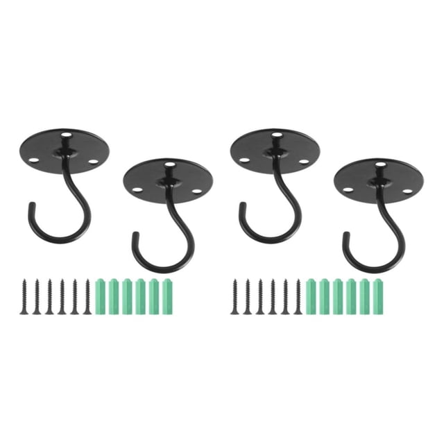 relayinert 2piece Ceiling Hook For Hanging Plants Saves Garden Space Suitable For Various Black 2Set