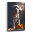 thumbnail image 2 of Epic Art 'Cute Puppy With Orange Flowers Dog Course' by Momart Acrylic Glass Wall Art, 16" x 24", 2 of 8