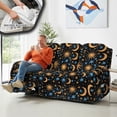 thumbnail image 4 of COEQINE Recliner Sofa Cover Polyester 3 Seater Reclining Chair Protector 8 Pieces Stretch Recliner Chair Cover Dog Couch Slipcover for Living Room, Sun Moon Star Gold Blue, 4 of 8