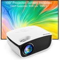 thumbnail image 1 of Video Projector,NICPOW Mini Projector with 100‘’ Movie Projector Screen,240‘’ &1080P Supported Outdoor Projector,Compatible with Fire Stick,PS4,HDMI,AV, 1 of 6