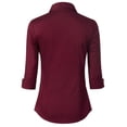 thumbnail image 4 of Made by Olivia Women's 3/4 Sleeve Stretchy Button Down Collar Office Formal Casual Blouse Shirts Top, 4 of 5