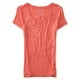 thumbnail image 1 of Aeropostale - Playera básica delgada para mujer Seriously Soft, naranja, pequeña Aeropostale Camiseta básica, 1 of 2