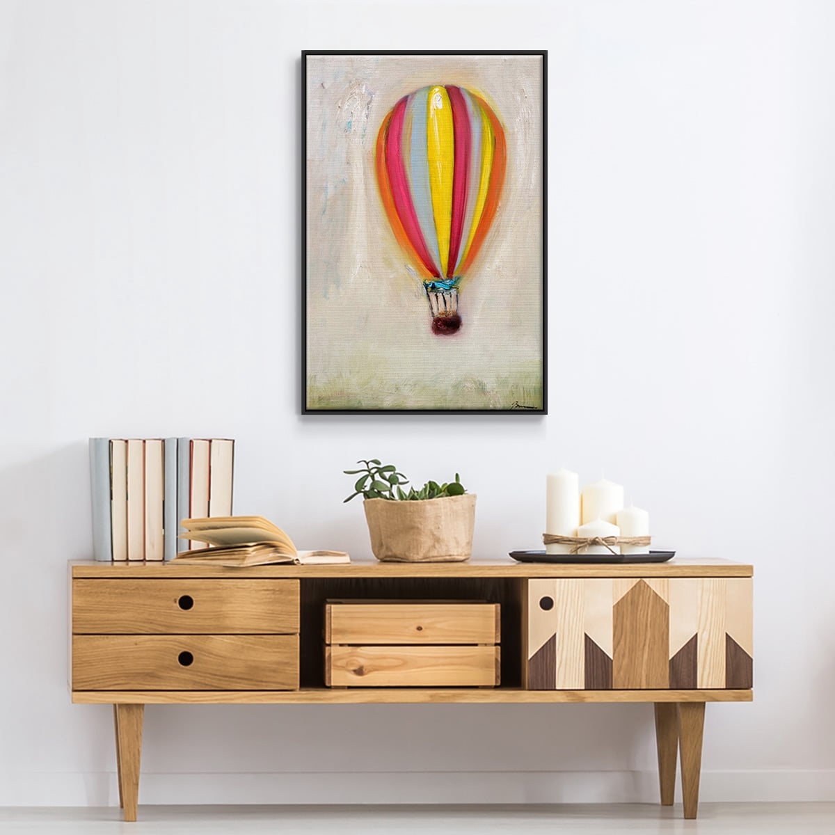 Lucky Hot Air Balloon Framed Premium Gallery Wrapped Canvas - Ready to Hang