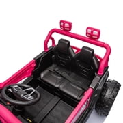 Joyracer 4WD 24 volt Ride On Toys, 800W Electric Cars for Kids with 2 Seater & Romote Control, Power Car Wheel w/ Spring Suspension, Bluetooth Music, Rose