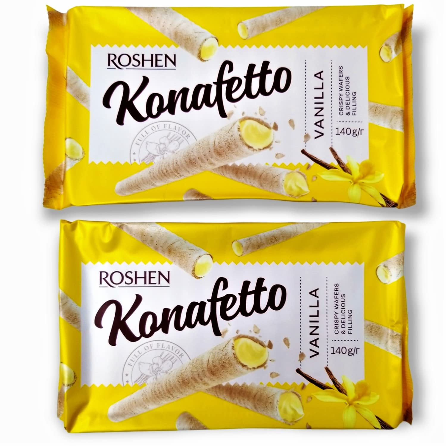 Roshen Crispy Flavorful Wafer Rolls "Konafetto" with VanillaCream