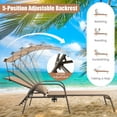 thumbnail image 6 of Costway Patio Heavy-Duty Chaise Lounge 5-Level Adjustable Outdoor Recliner Canopy Cup, 6 of 9