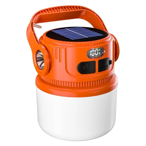 Solar Charging Camping Lamp USB Rechargeable Camping Lantern Waterproof Bulb Lamp Portable Night Light Emergency Light Solar Lamp for Outdoor