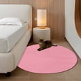 thumbnail image 3 of Pink Large Area Rugs for Bedroom Living Room, Soft Non Slip Carpet Bedside Rug, Pure Pink Round Floor Cover Kitchen Accent Rug 3.3' for Dining Room/Office, 3 of 9