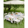 thumbnail image 5 of 52x70 Inch Outdoor Tablecloth with Umbrella Hole Zipper Rectangle Spring Floral Rectangular Tablecloths Waterproof Farmhouse Flowers Birds Botanical Watercolor Patio Table Cloth Cover for Picnic, 5 of 8