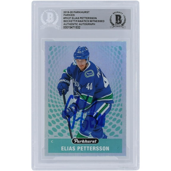 Elias Pettersson Vancouver Canucks Autographed 2019-20 Upper Deck Parkhurst Parkies #PK-27 Beckett Fanatics Witnessed Authenticated Card - Fanatics Authentic Certified